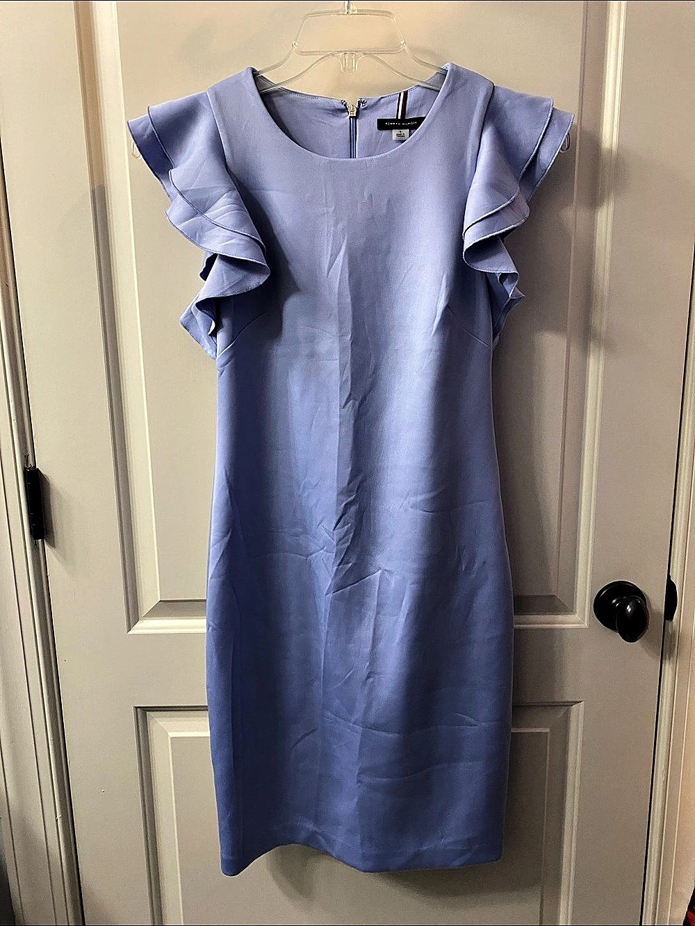Tommy Hilfiger Ruffle Sleeve Midi Dress in Blue Size 8 Like New